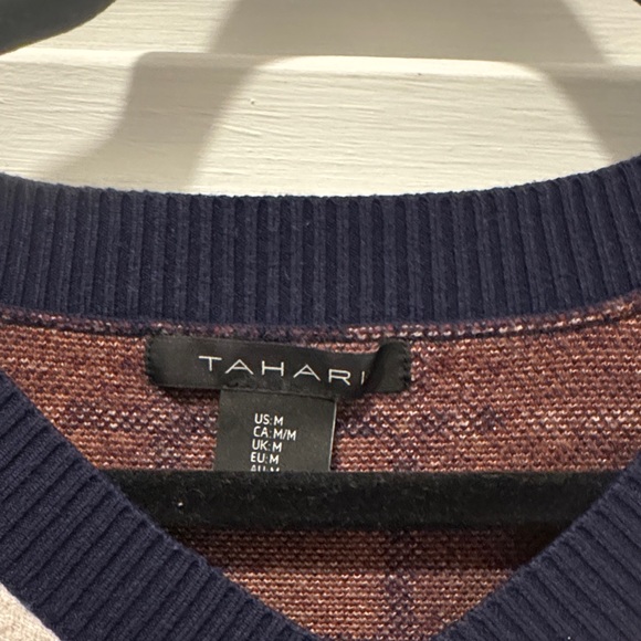 Tahari Navy Blue Ribbed Neck Sweater - Picture 3 of 3